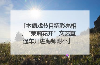 木偶戏节目精彩亮相，“茉莉花开”文艺直通车开进海师附小