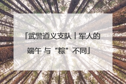 武警遵义支队︱军人的端午 与“粽”不同