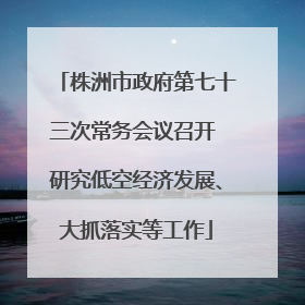 株洲市政府第七十三次常务会议召开 研究低空经济发展、大抓落实等工作