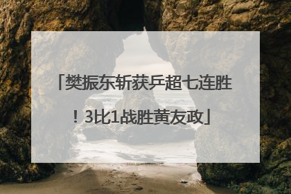 樊振东斩获乒超七连胜！3比1战胜黄友政