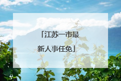 江苏一市最新人事任免