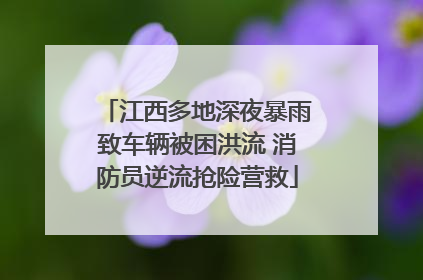 江西多地深夜暴雨致车辆被困洪流 消防员逆流抢险营救