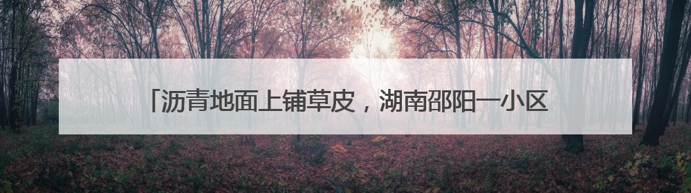 沥青地面上铺草皮，湖南邵阳一小区现荒唐一幕！业主质疑为应付验收