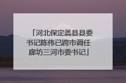 河北保定蠡县县委书记陈伟已跨市调任廊坊三河市委书记