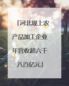 河北规上农产品加工企业年营收超六千八百亿元