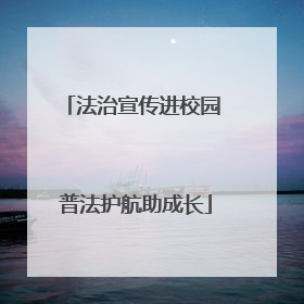 法治宣传进校园 普法护航助成长