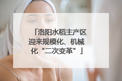 洛阳水稻主产区迎来规模化、机械化“二次变革”