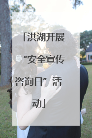洪湖开展“安全宣传咨询日”活动