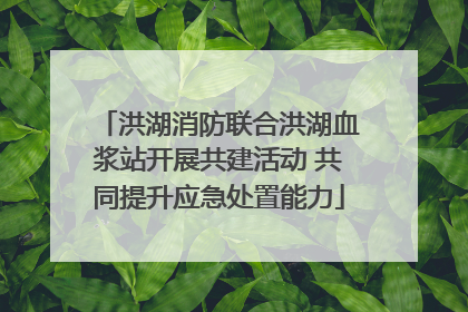 洪湖消防联合洪湖血浆站开展共建活动 共同提升应急处置能力