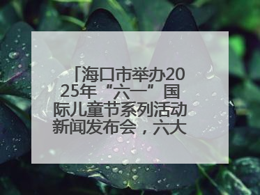 海口市举办2025年“六一”国际儿童节系列活动新闻发布会，六大主题活动助力儿童友好城市建设