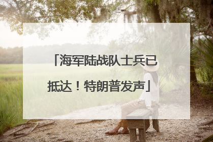 海军陆战队士兵已抵达！特朗普发声