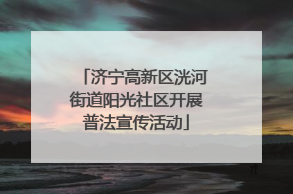 济宁高新区洸河街道阳光社区开展普法宣传活动