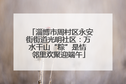 淄博市周村区永安街街道光明社区：万水千山“粽”是情 邻里欢聚迎端午