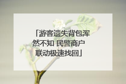 游客遗失背包浑然不知 民警商户联动极速找回