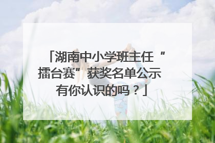湖南中小学班主任“擂台赛”获奖名单公示 有你认识的吗？