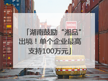 湖南鼓励“湘品”出境！单个企业最高支持100万元