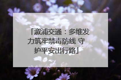 溆浦交通：多维发力筑牢禁毒防线 守护平安出行路
