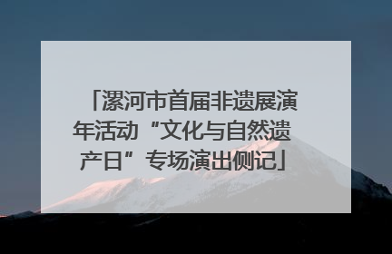漯河市首届非遗展演年活动“文化与自然遗产日”专场演出侧记
