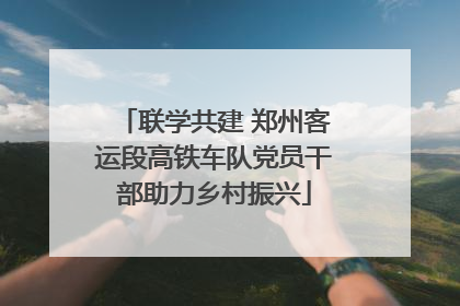 联学共建 郑州客运段高铁车队党员干部助力乡村振兴
