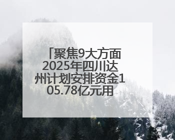 聚焦9大方面 2025年四川达州计划安排资金105.78亿元用于民生实事