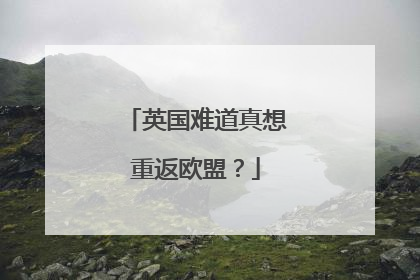 英国难道真想重返欧盟？