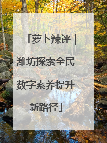 萝卜辣评｜潍坊探索全民数字素养提升新路径