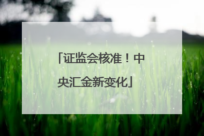 证监会核准！中央汇金新变化
