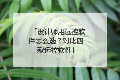 设计师用远控软件怎么选？对比四款远控软件