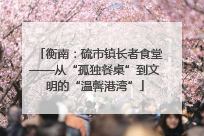 衡南：硫市镇长者食堂——从“孤独餐桌”到文明的“温馨港湾”