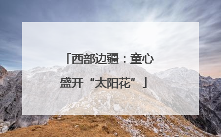 西部边疆：童心盛开“太阳花”