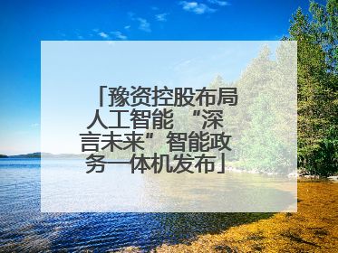 豫资控股布局人工智能 “深言未来”智能政务一体机发布