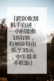 跨区收割机手自述：一小时能收10亩地，有地块每亩低至35元，中午基本不吃饭