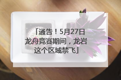 通告！5月27日龙舟竞赛期间，龙岩这个区域禁飞