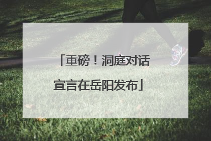 重磅！洞庭对话宣言在岳阳发布
