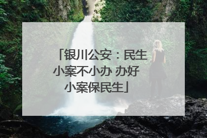 银川公安：民生小案不小办 办好小案保民生