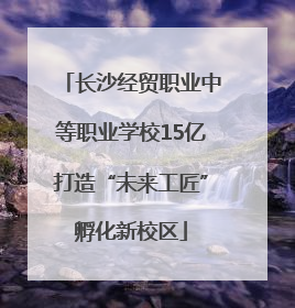 长沙经贸职业中等职业学校15亿打造“未来工匠”孵化新校区