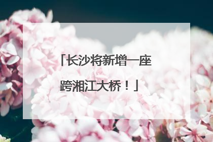 长沙将新增一座跨湘江大桥！