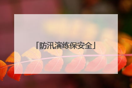 防汛演练保安全