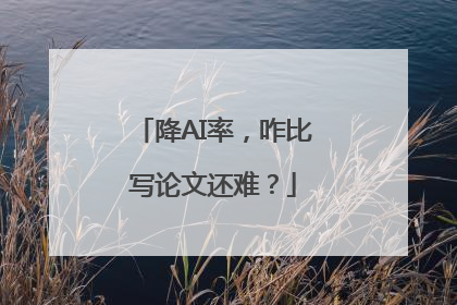 降AI率，咋比写论文还难？