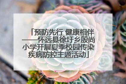 预防先行 健康相伴——怀远县徐圩乡殷尚小学开展夏季校园传染疾病防控主题活动