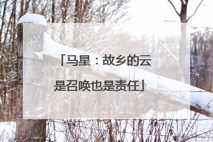 马星：故乡的云是召唤也是责任