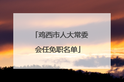 鸡西市人大常委会任免职名单