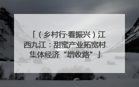 （乡村行·看振兴）江西九江：甜蜜产业拓宽村集体经济“增收路”