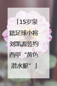 15岁泉籍足球小将刘凯源签约西甲“黄色潜水艇”